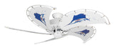 52 inch Nautical Dixie Belle Pure White Ceiling Fan - Sailfish - Game Fish of the Florida Keys Custom Canvas Blades