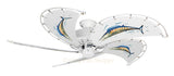 52 inch Nautical Dixie Belle Ceiling Fan - Wahoo - Game Fish of the Florida Keys Custom Canvas Blades