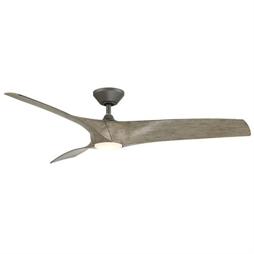 62 inch Zephyr Luminaire Ceiling Fan by Modern Forms - Graphite with Weathered Wood Blades