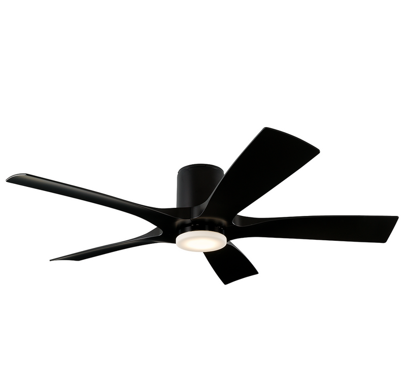 54 inch Aviator 5 Ceiling Fan - Matte Black Finish with Light