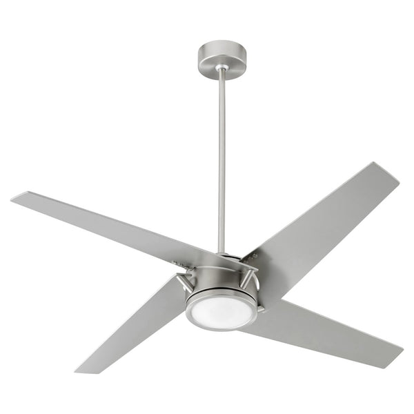 Axis 54 inch Ceiling Fan with LED Light by Quorum - Satin Nickel