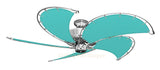 52 inch Chrome Dixie Belle Ceiling Fan - Sunbrella Aruba Canvas Blades