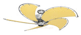 52 inch Chrome Dixie Belle Ceiling Fan - Sunbrella Buttercup Canvas Blades