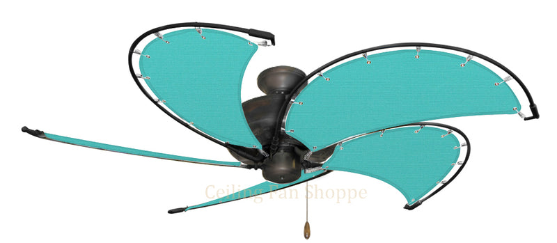 52 inch Oil Rubbed Bronze Dixie Belle Ceiling Fan - Sunbrella Aruba Canvas Blades