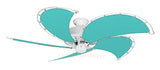 52 inch Pure White Dixie Belle Ceiling Fan - Sunbrella Aruba Canvas Blades