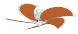 52 inch Pure White Dixie Belle Ceiling Fan - Sunbrella Rust Canvas Blades