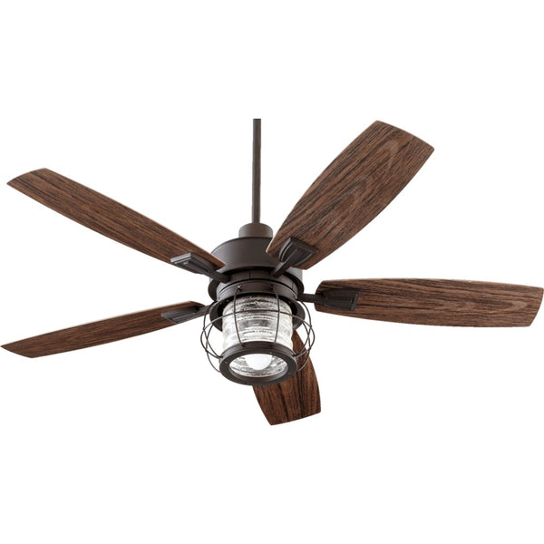 Galveston 52 inch Outdoor Farmhouse Ceiling Fan by Quorum - Oiled Bronze