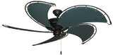 52 inch Raindance Nautical Ceiling Fan Matte Black - Classic Green Canvas Blades