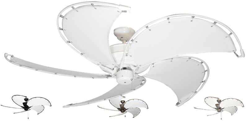 52 inch Raindance Nautical Ceiling Fan - Classic White Canvas Blades