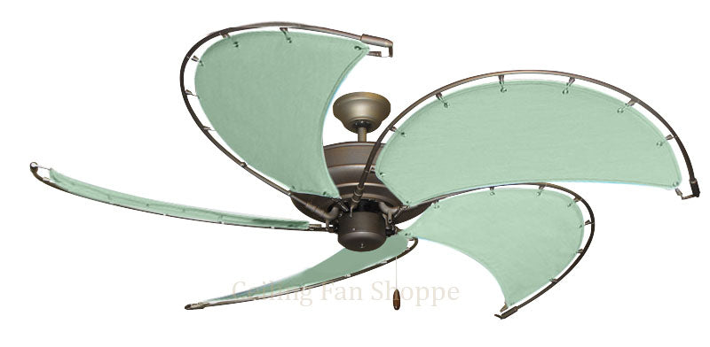 52 inch Raindance Antique Bronze Ceiling Fan - Sunbrella Sea Canvas Blade