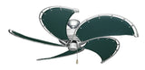 52 inch Raindance Nautical Ceiling Fan Brushed Nickel - Classic Green Canvas Blades