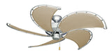 52 inch Raindance Nautical Ceiling Fan in Brushed Nickel - Classic Khaki Canvas Blades