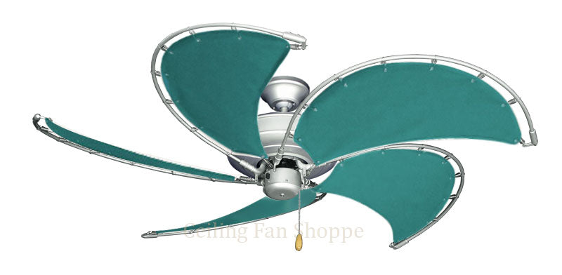 52 inch Raindance Nautical Ceiling Fan - Sunbrella Persian Green Canvas Blades