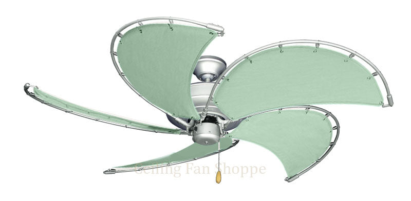 52 inch Raindance Brushed Nickel Ceiling Fan - Sunbrella Sea Canvas Blade