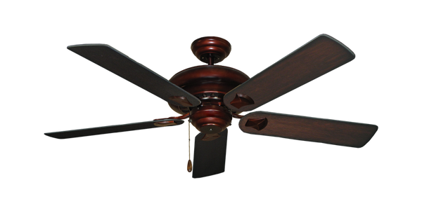 Tiara Ceiling Fan in Wine with Distressed Cherry Blades