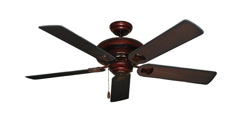 Tiara Ceiling Fan in Wine with Distressed Cherry Blades