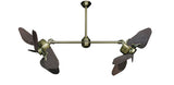 35 inch Twin Star III Double Ceiling Fan -  ABS Outdoor Oil Rubbed Bronze Blades, Antique Brass Motor Finish