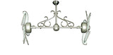 30 inch Twin Star III Double Ceiling Fan - Nautical White Blades, Brushed Nickel Motor Finish and Decorative Scroll