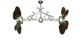 35 inch Twin Star III Double Ceiling Fan -  Arbor 600 Blades, Brushed Nickel Motor Finish and Decorative Scroll