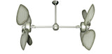 50 inch Twin Star III Double Ceiling Fan - Bombay Brushed Nickel Blades, Brushed Nickel Motor Finish
