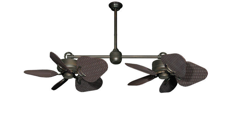 35 inch Twin Star III Double Ceiling Fan - ABS Outdoor Oil Rubbed Bronze Blades, Oil Rubbed Bronze Motor Finish